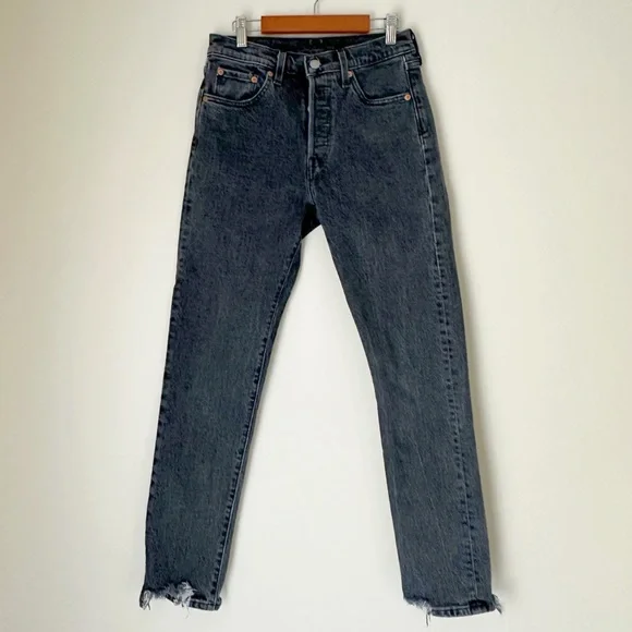 Levi’s 501 Skinny Faded Black Jeans Size 25 - Picture 2 of 10